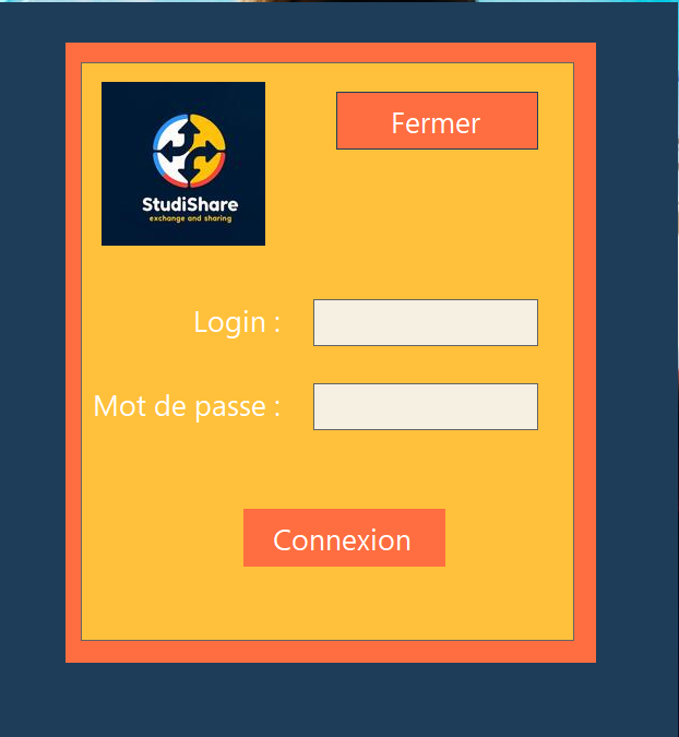 Page de connexion à l'application administrative